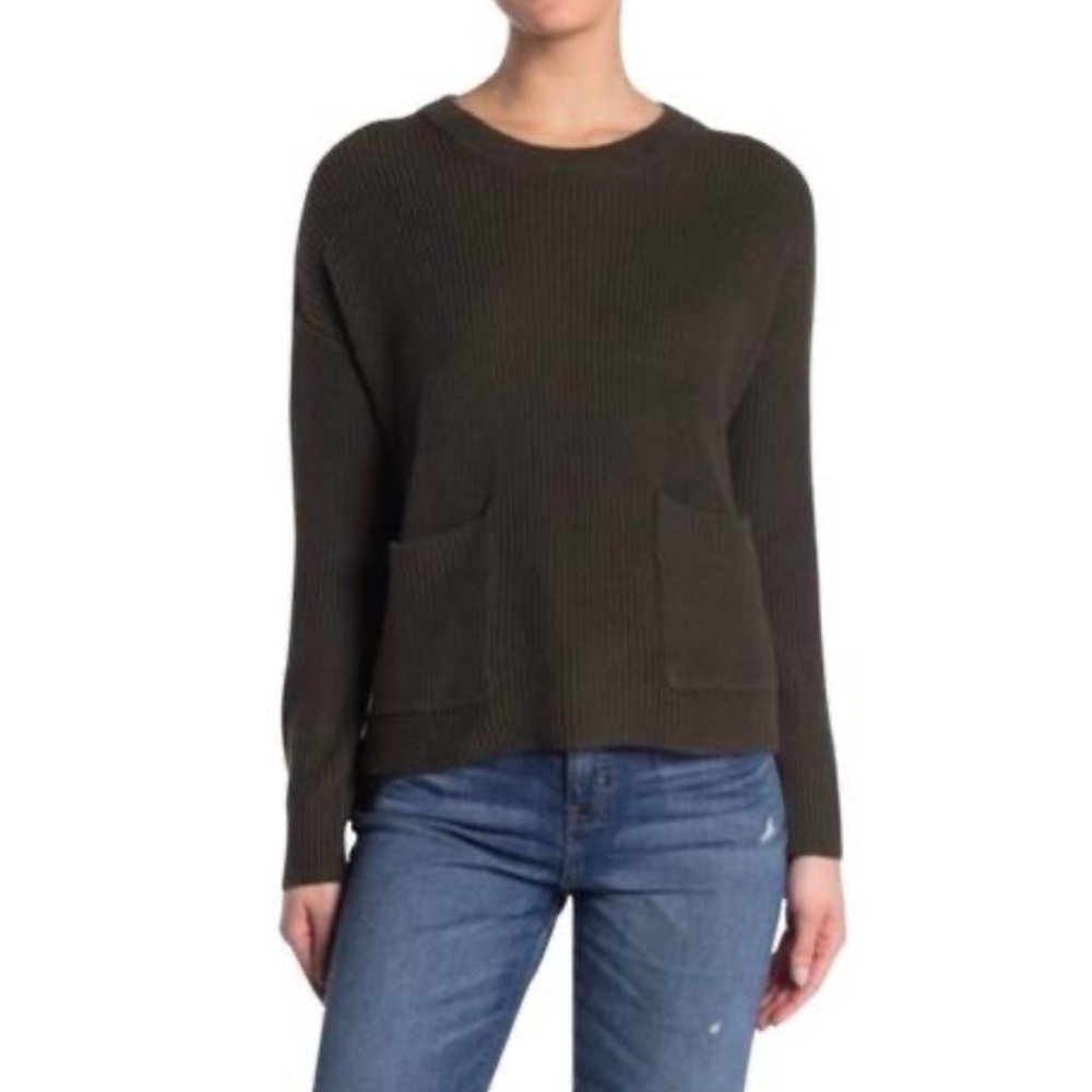 Madewell Green Front Pocket Crew Neck Sweater Size‎ S
